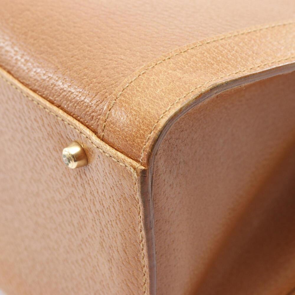 GUCCI Brown Leather Bamboo Tote Bag - Picture 7 of 9